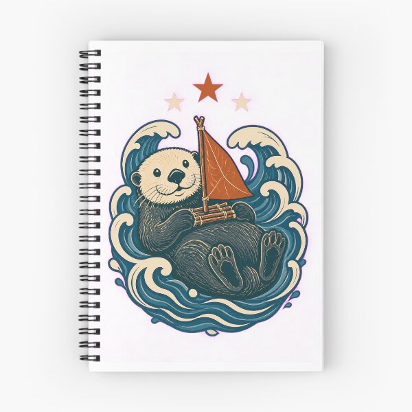 Item preview, Sea otter with small leaf sailboat designed and sold by CalipZO.