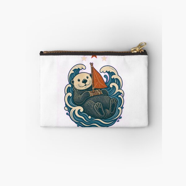 Item preview, Sea otter with small leaf sailboat designed and sold by CalipZO.