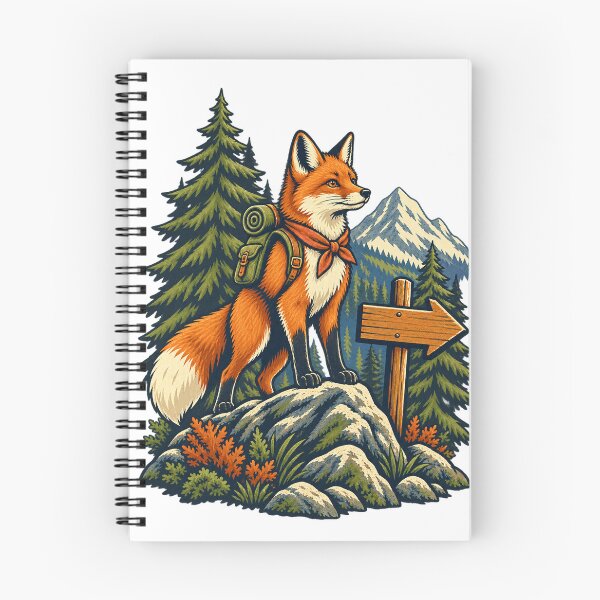 Item preview, Hiking fox on the mountain trail designed and sold by CalipZO.