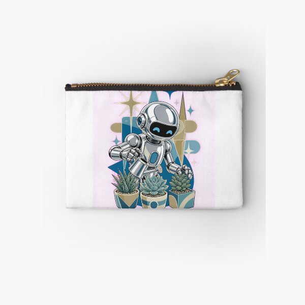 Item preview, Retro robot tends to succulents designed and sold by CalipZO.
