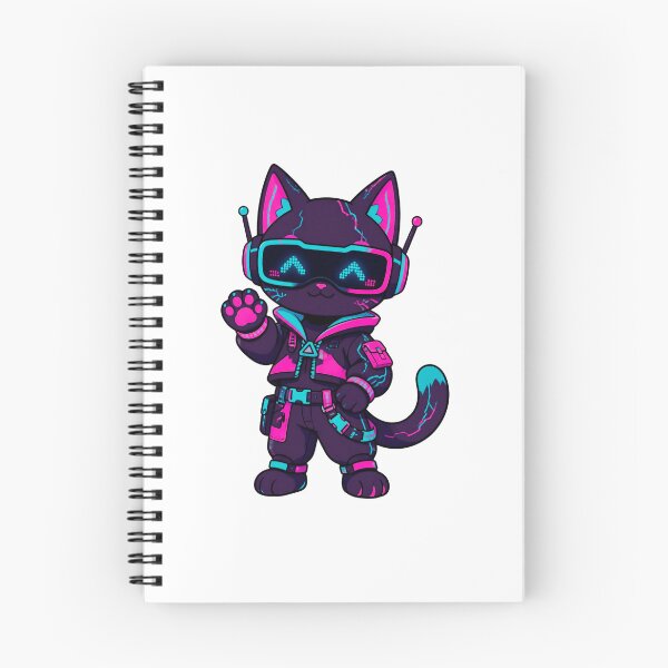 Item preview, Cyberpunk Cat with Neon Goggles - Techwear Gamer Cyber Kitty Art designed and sold by Knacky Print.