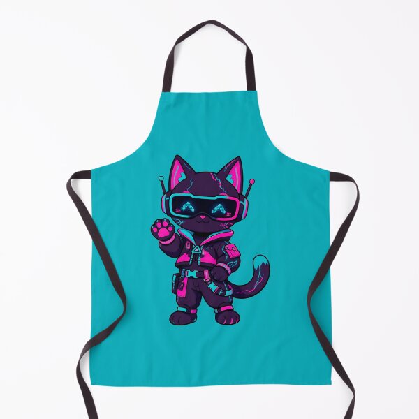 Item preview, Cyberpunk Cat with Neon Goggles - Techwear Gamer Cyber Kitty Art designed and sold by Knacky Print.