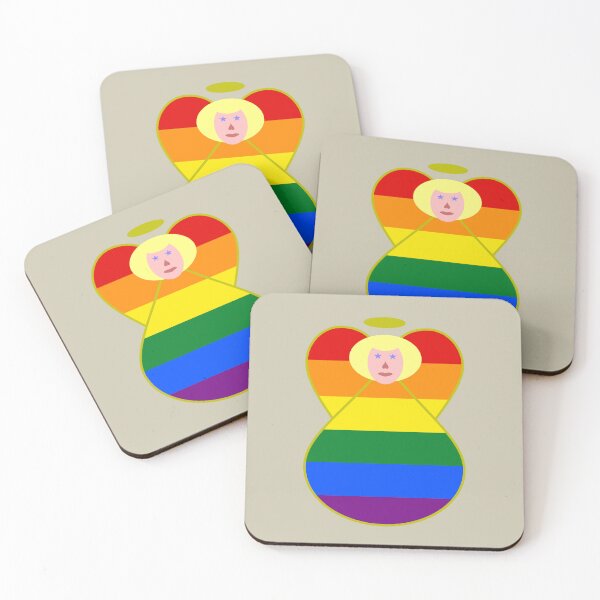 Item preview, LGBTQ Gay Pride Blonde Angel Flag Design designed and sold by AuntieShoe.
