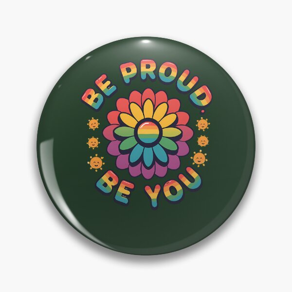 Item preview, Be Proud Be You Retro Rainbow Flower Pride Quote 423 designed and sold by AvocadoShopp.