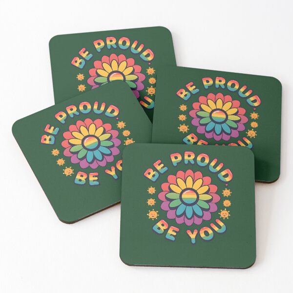 Item preview, Be Proud Be You Retro Rainbow Flower Pride Quote 423 designed and sold by AvocadoShopp.