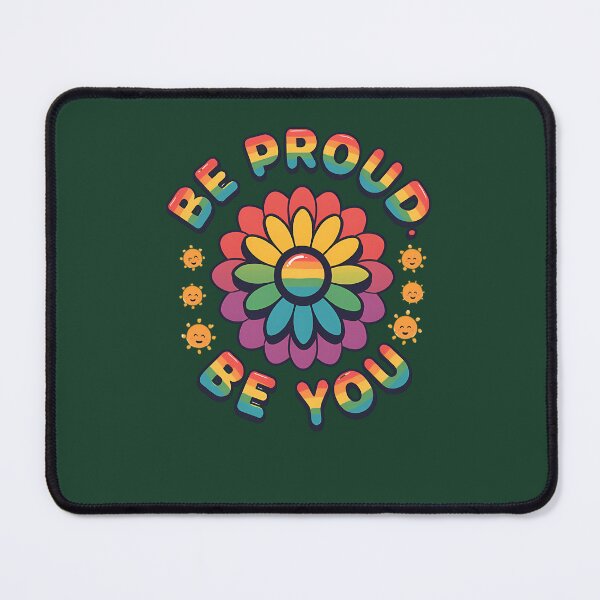 Item preview, Be Proud Be You Retro Rainbow Flower Pride Quote 423 designed and sold by AvocadoShopp.