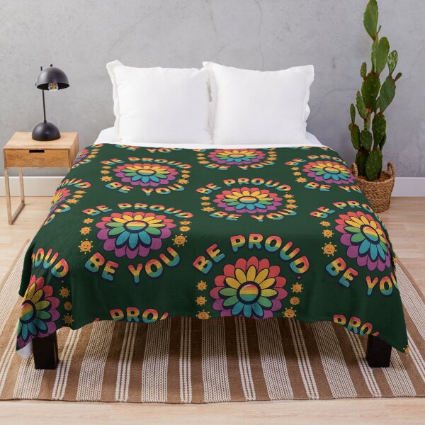 Item preview, Be Proud Be You Retro Rainbow Flower Pride Quote 423 designed and sold by AvocadoShopp.