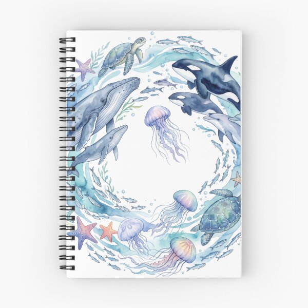 Item preview, Watercolor Sea Life & Ocean Animals Wreath Design designed and sold by seven things shop.