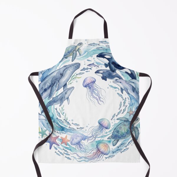 Item preview, Watercolor Sea Life & Ocean Animals Wreath Design designed and sold by seven things shop.