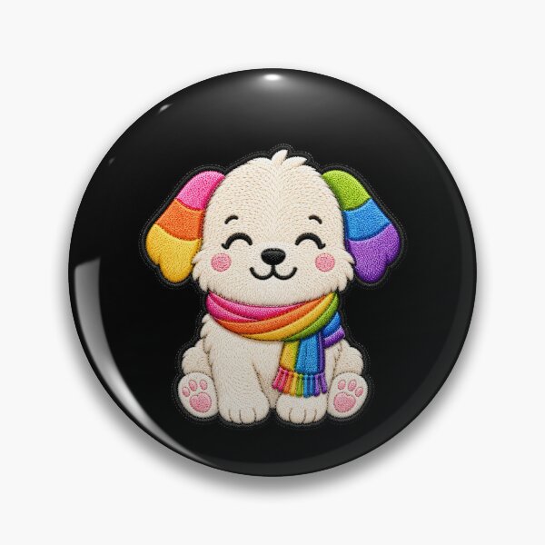 Item preview, Rainbow Puppy Embroidery Patch Illustration designed and sold by ColorSplash123.