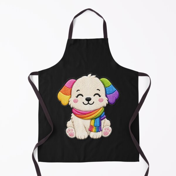 Item preview, Rainbow Puppy Embroidery Patch Illustration designed and sold by ColorSplash123.