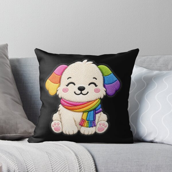 Item preview, Rainbow Puppy Embroidery Patch Illustration designed and sold by ColorSplash123.