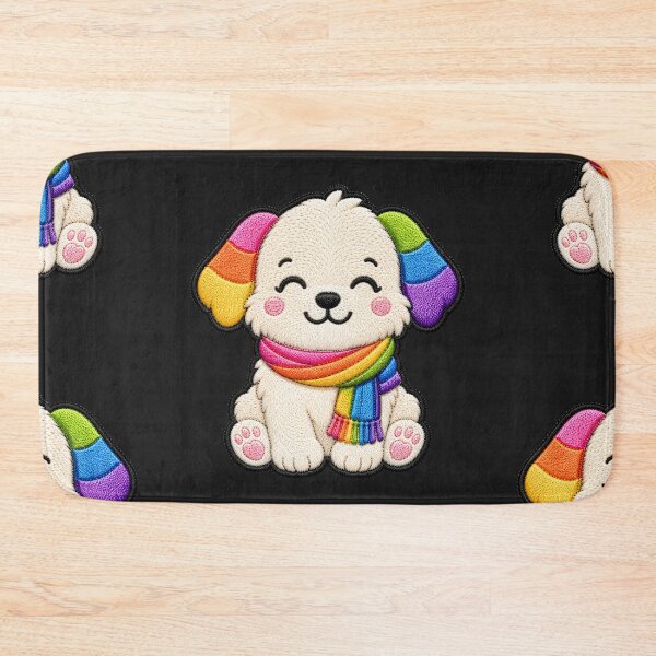 Item preview, Rainbow Puppy Embroidery Patch Illustration designed and sold by ColorSplash123.