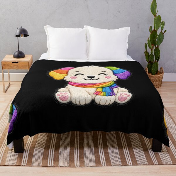 Item preview, Rainbow Puppy Embroidery Patch Illustration designed and sold by ColorSplash123.