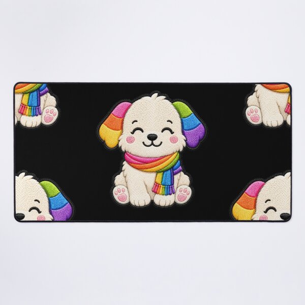 Item preview, Rainbow Puppy Embroidery Patch Illustration designed and sold by ColorSplash123.