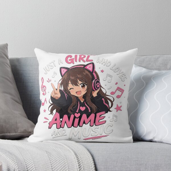 Item preview, Anime Girl with Cat Ear Headphones Music designed and sold by MercerFran.