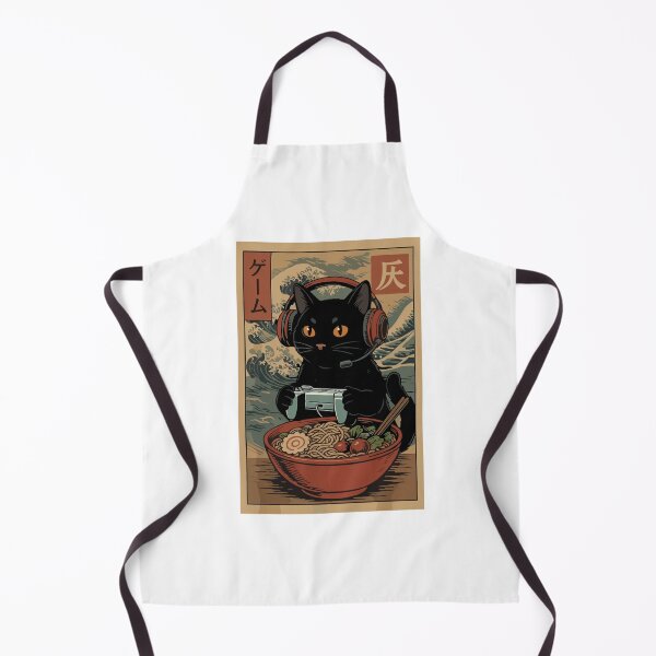 Item preview, Black Cat Gamer Ramen Anime Men Women Video Game Humor designed and sold by MercerFran.
