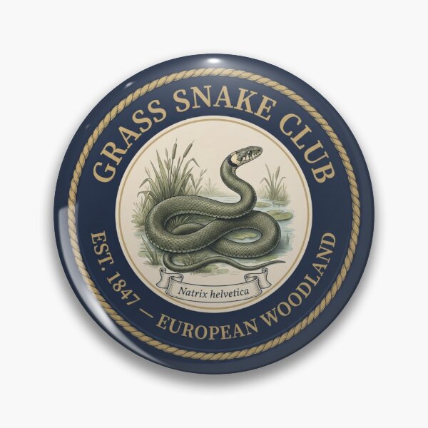 Item preview, Grass Snake Club Vintage Badge European Wildlife designed and sold by CalmCapy Co.