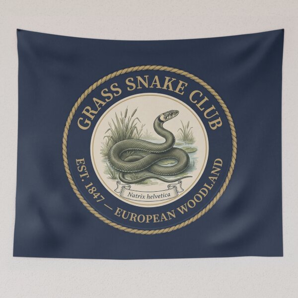 Item preview, Grass Snake Club Vintage Badge European Wildlife designed and sold by CalmCapy Co.
