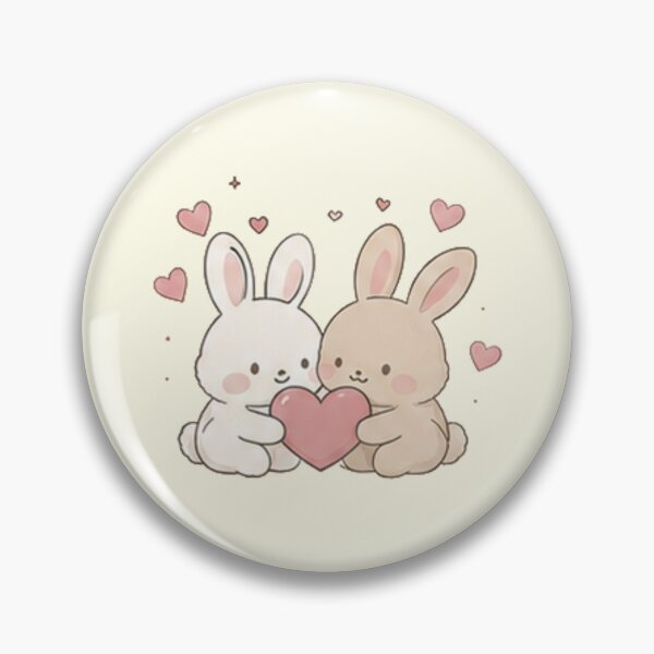 Item preview, Cute Bunny Couple Holding Heart Bunny Lovers designed and sold by Rehnair.