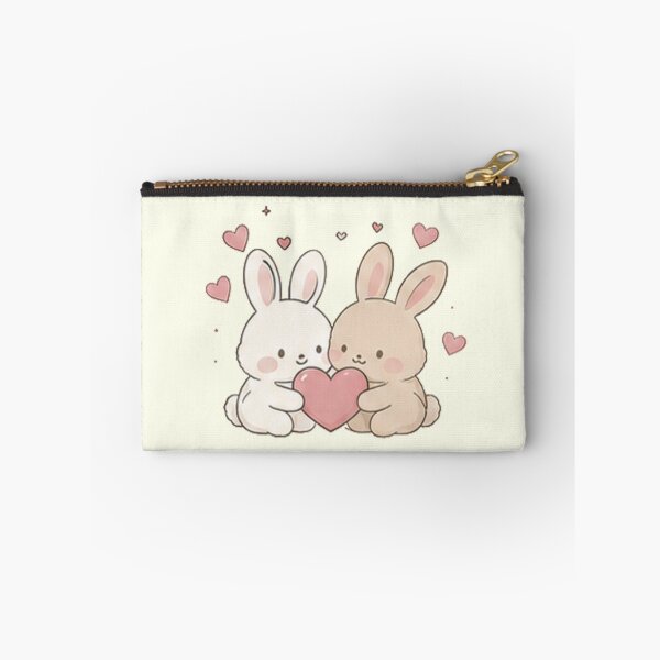Item preview, Cute Bunny Couple Holding Heart Bunny Lovers designed and sold by Rehnair.
