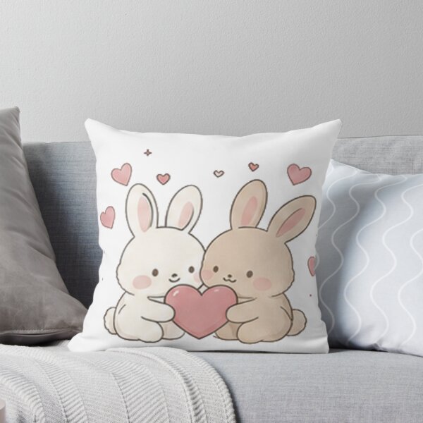 Item preview, Cute Bunny Couple Holding Heart Bunny Lovers designed and sold by Rehnair.