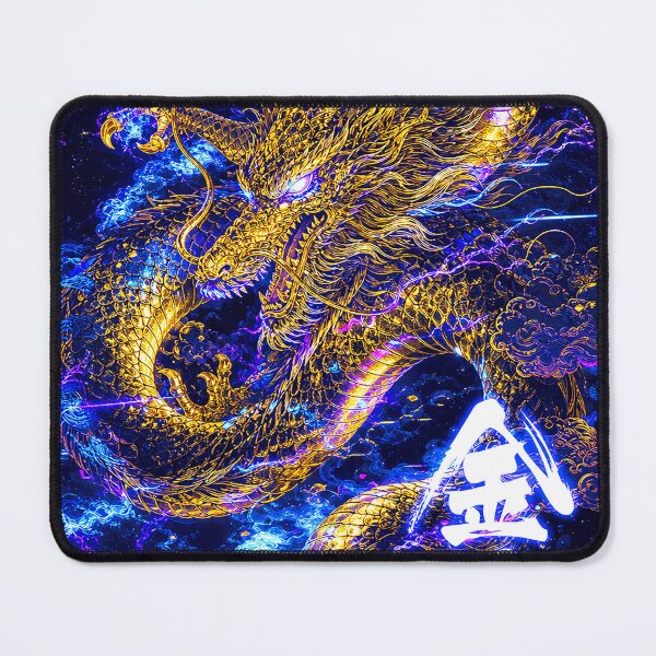 Item preview, Golden Japanese Dragon – Cyberpunk Ukiyo-e Neon Art designed and sold by RhymeArc.