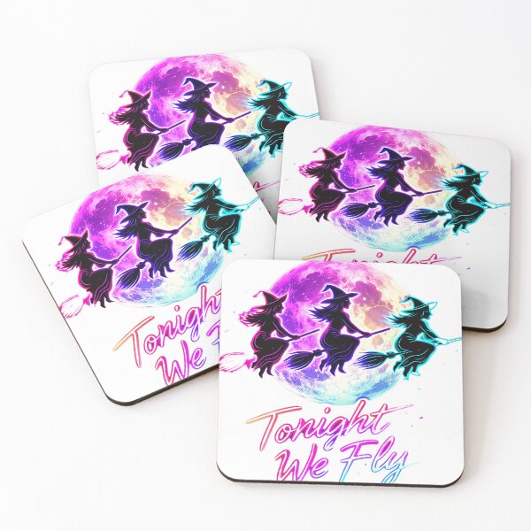 Item preview, Neon Flying Witches "Tonight We Fly" | Retro Glow Halloween Design designed and sold by MOCH- ART.