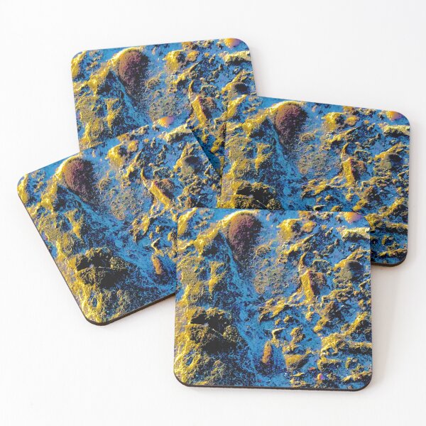 Item preview, Gold and Ice Blue Organic Neon Art designed and sold by meganlaub1.