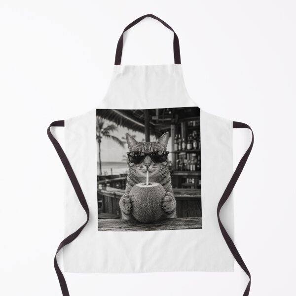 Item preview, Cat with Sunglasses and Coconut Drink Performance Funny Cute designed and sold by MercerFran.