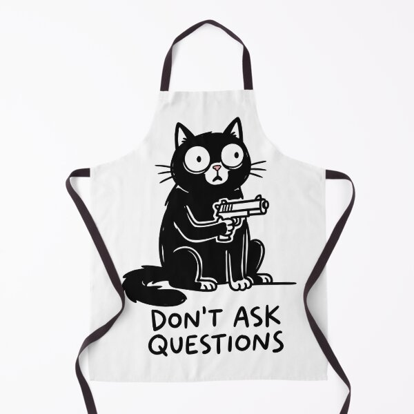 Item preview, Funny Black Cat With Gun Don't Ask Questions Sarcastic Meme designed and sold by seven things shop.