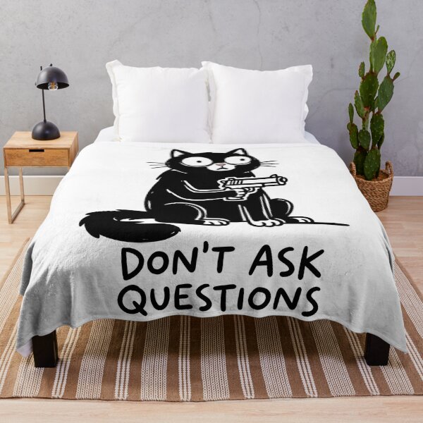 Item preview, Funny Black Cat With Gun Don't Ask Questions Sarcastic Meme designed and sold by seven things shop.