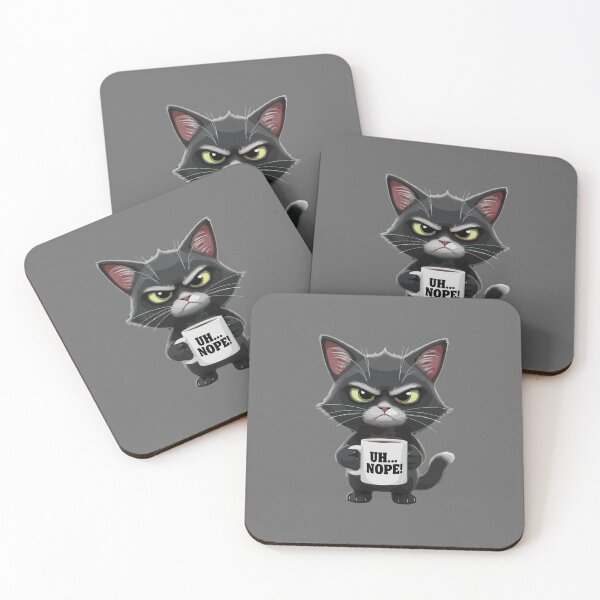 Item preview, Uh... Nope! Grumpy Cat Coffee Drinker Feline Humor designed and sold by SofiBlair.