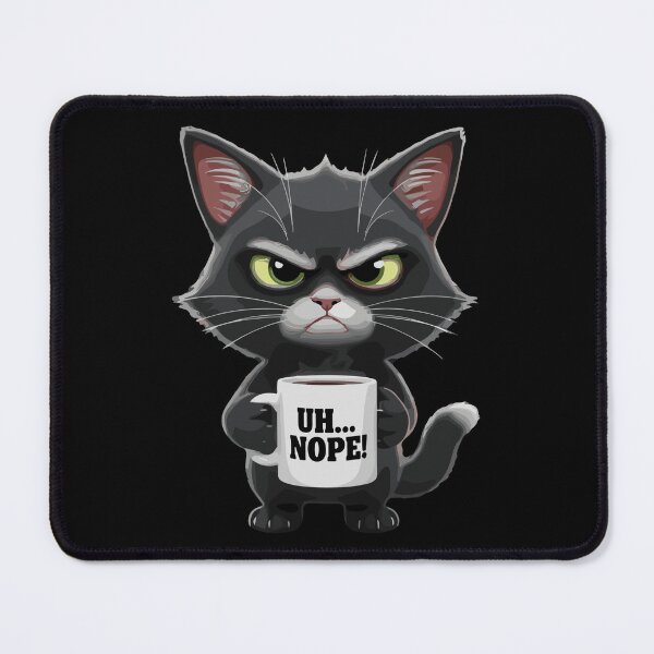 Item preview, Uh... Nope! Grumpy Cat Coffee Drinker Feline Humor designed and sold by SofiBlair.