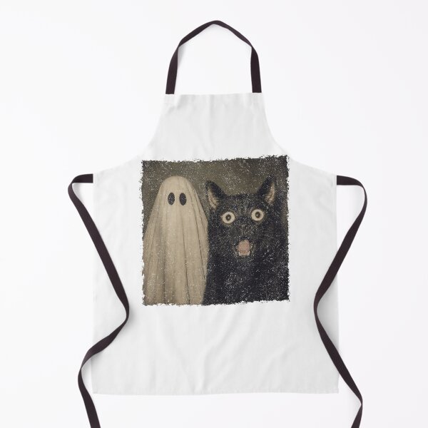 Item preview, Funny Black Cat and Ghost Halloween Spooky Retro Cat Lover Cute designed and sold by MercerFran.