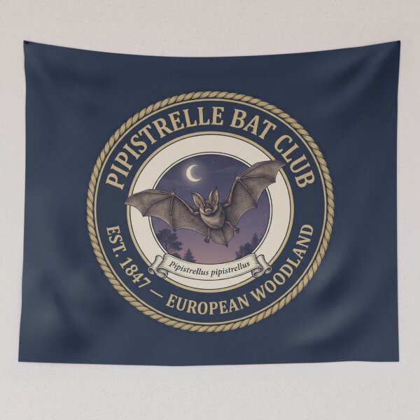 Item preview, Pipistrelle Bat Club Vintage Badge Night Wildlife designed and sold by CalmCapy Co.