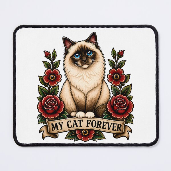 Item preview, My Cat Forever Siamese Traditional Tattoo Art designed and sold by Old's Cool Cat Studio.