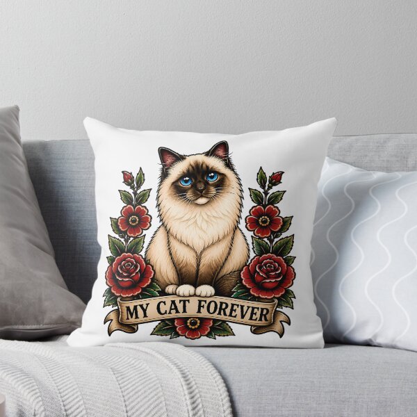 Item preview, My Cat Forever Siamese Traditional Tattoo Art designed and sold by Old's Cool Cat Studio.