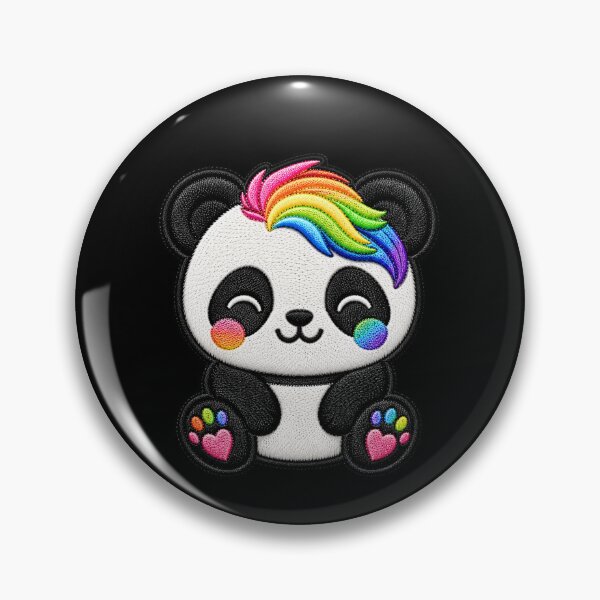 Item preview, Rainbow Panda Embroidery Patch Illustration designed and sold by ColorSplash123.