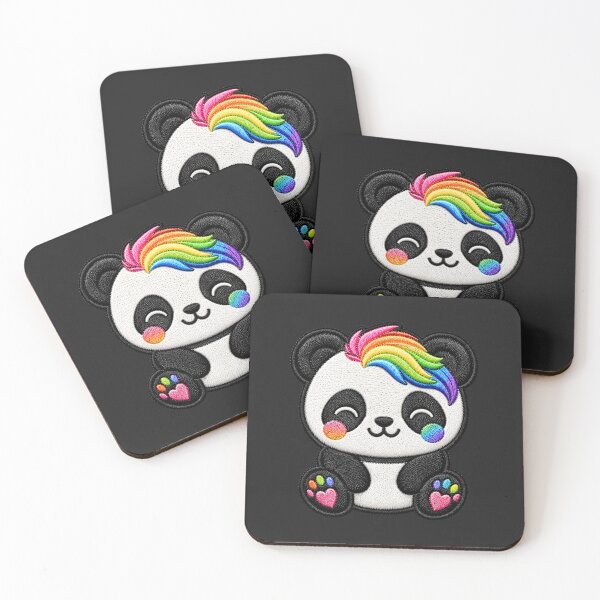 Item preview, Rainbow Panda Embroidery Patch Illustration designed and sold by ColorSplash123.