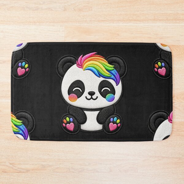 Item preview, Rainbow Panda Embroidery Patch Illustration designed and sold by ColorSplash123.