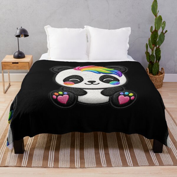 Item preview, Rainbow Panda Embroidery Patch Illustration designed and sold by ColorSplash123.