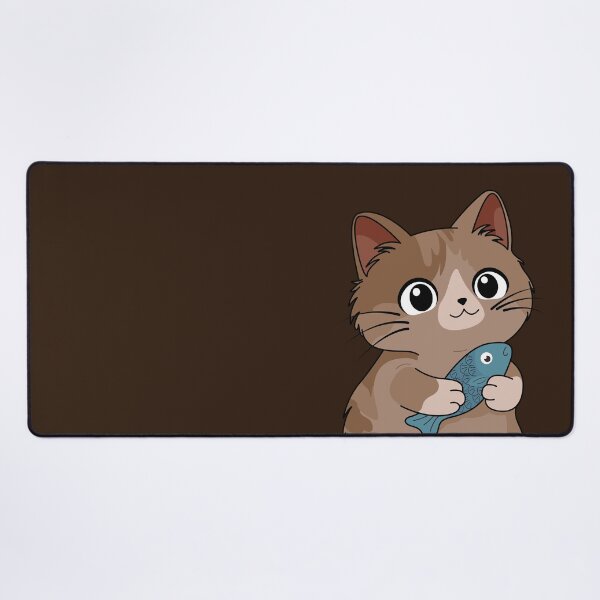 Item preview, Cute Kitten Cuddling Her Fish - Kawaii Illustration designed and sold by LudmylArt.