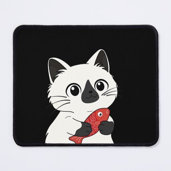 Item preview, Cute Kitten Cuddling Her Fish - Kawaii Illustration designed and sold by LudmylArt.
