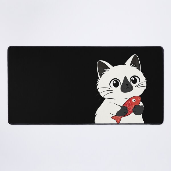 Item preview, Cute Kitten Cuddling Her Fish - Kawaii Illustration designed and sold by LudmylArt.