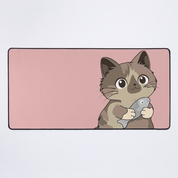 Item preview, Cute Kitten Cuddling Her Fish - Kawaii Illustration designed and sold by LudmylArt.
