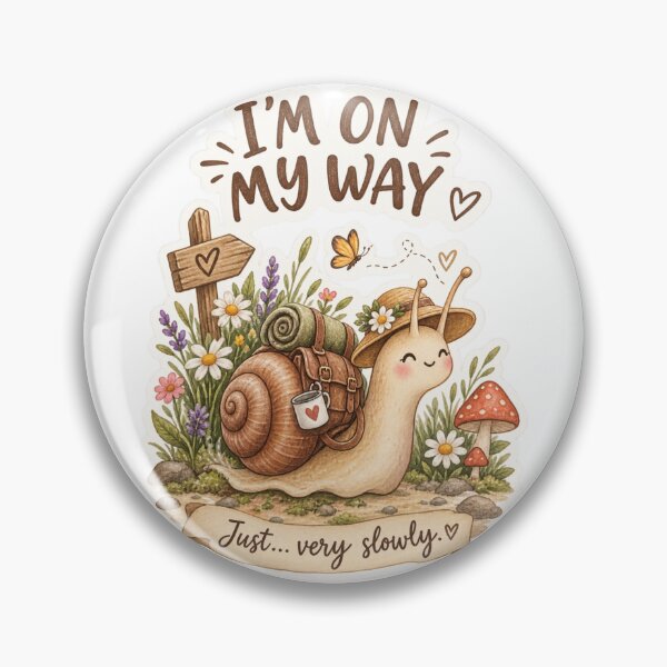 Item preview, I'm On My Way (Just... Very Slowly) | Cute Cottagecore Snail Watercolor Sticker designed and sold by DreamyBrushArt.