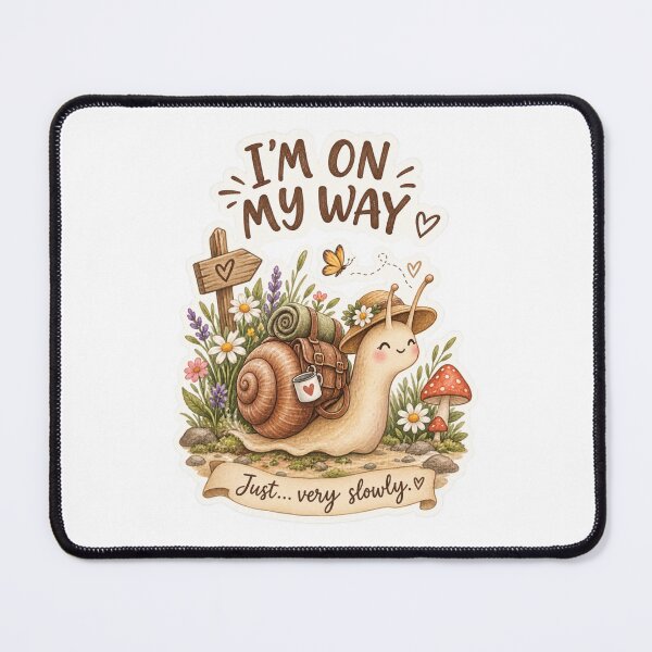 Item preview, I'm On My Way (Just... Very Slowly) | Cute Cottagecore Snail Watercolor Sticker designed and sold by DreamyBrushArt.