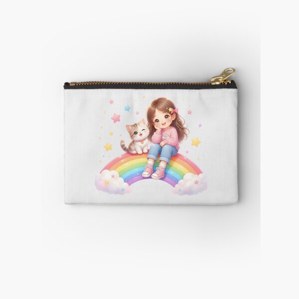Item preview, Cute Girl and Cat Rainbow designed and sold by naragon4289.