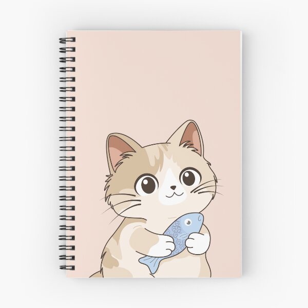 Item preview, Cute Kitten Cuddling Her Fish - Kawaii Illustration designed and sold by LudmylArt.